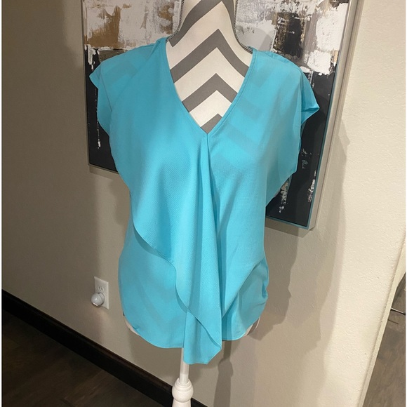 Michael Kors Tops - Michael Kors blue short sleeve blouse size M